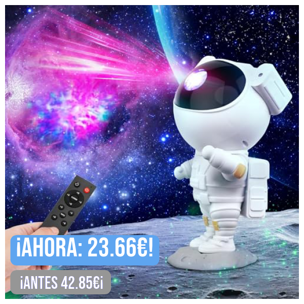 Proyector Estrellas, Astronauta Proyector Galaxy,Luz Nocturna Infantil con Nebulosa,8 Modos,Mando Distancia y 360° Rotación Lampara Proyector Galaxia Techo de Dormitorio,Regalos Para Niños y Adultos