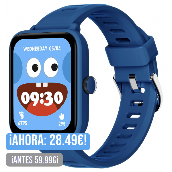 BIGGERFIVE Pulsera Actividad Niños Niñas 3 a 14 años, Reloj Inteligente con Podómetro, Frecuencia cardíaca, Resistente al Agua 5 ATM, Monitor de Sueño, Despertador, Juegos de Rompecabezas