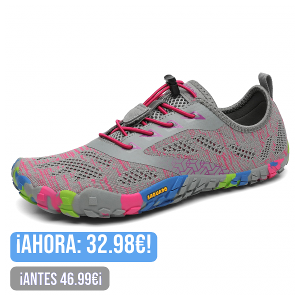 SAGUARO Barefoot Zapatillas Minimalista Ligera Zapatillas de Trail Running para Zero Drop Soles, Gr.36-48