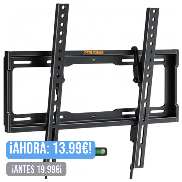 Perlegear Soporte de Pared para TV 26 a 65 Pulgadas - Soporte de Televisores en Pared Inclinable con Carga de 45 kg, VESA máx. 400x400 mm