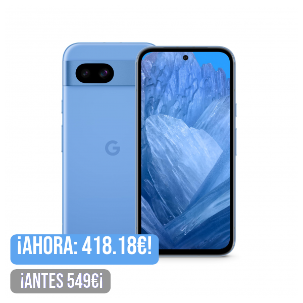 Google Pixel 8a - Smartphone Android Libre con Cámara Pixel Avanzada, batería de 24 Horas de duración y potentes Funciones de Seguridad - Celeste, 128GB