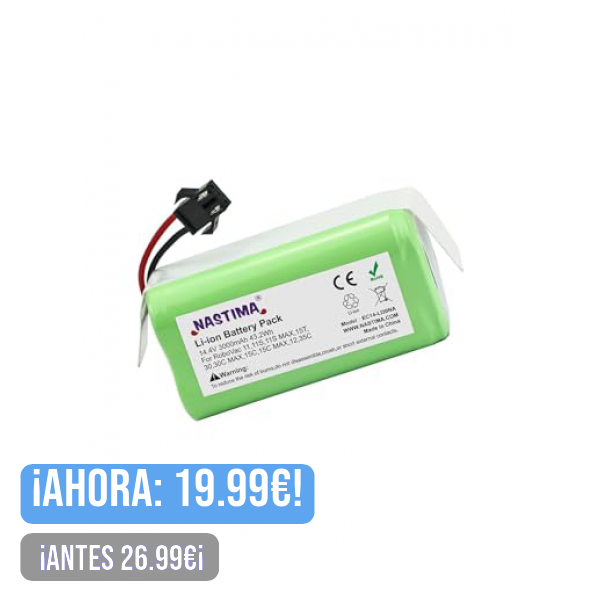 NASTIMA 14.4V 3000mAh Batería de Repuesto de Iones de Litio Compatible con Conga Excellence 990 950 1090 1790 1990 Ecovacs Deebot N79 N79S DN622 Eufy RoboVac 11 11S 30 35C y IKOHS Netbot S14 S15