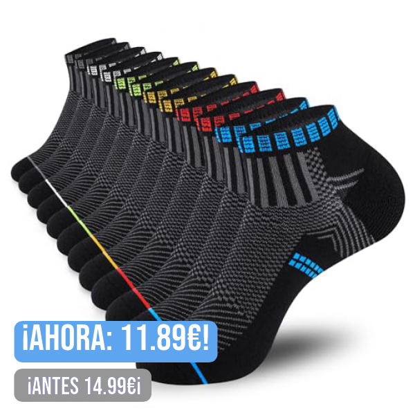 Stoeury Calcetines Tobilleros Hombre, 6 Pares Calcetines Cortos Hombre Verano Transpirables, Calcetines Deporte Antiampollas, Calcetines Running Hombre Algodon, ideales para Casa, Correr, Trabajo