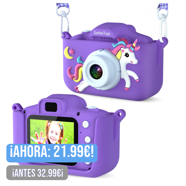 SeHeTop Camara Fotos Infantil, 1080P HD Video cámara Fotos niños,Juguetes niños 3 4 5 6 7 8 9 10 años,Juguetes con cámara para niños y niñas, Regalos de cumpleaños, scon Tarjeta SD de 32 G