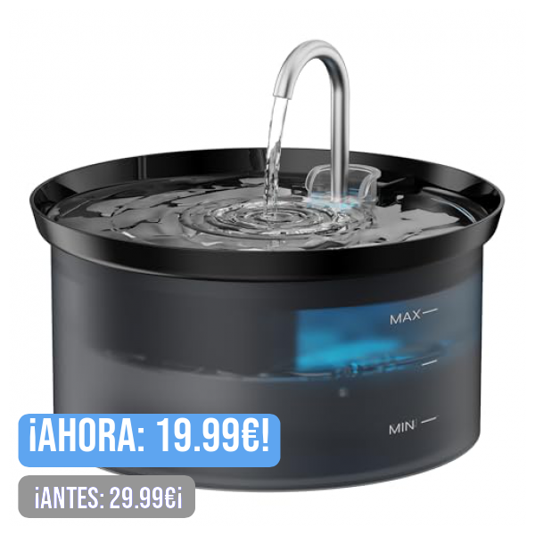 BMDSAE Fuente para Gatos: Fuente de Agua para Gatos Mascotas con Bomba Bebedero Gatos Filtro de Carbono Activado Mantenga el Agua Limpia, Capacidad de 2.5L, Diseño de Grifo