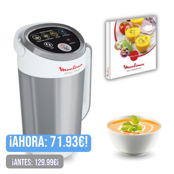 Moulinex Easy Soup LM8411 Sopera Eléctrica, Acero Inoxidable y Blanco