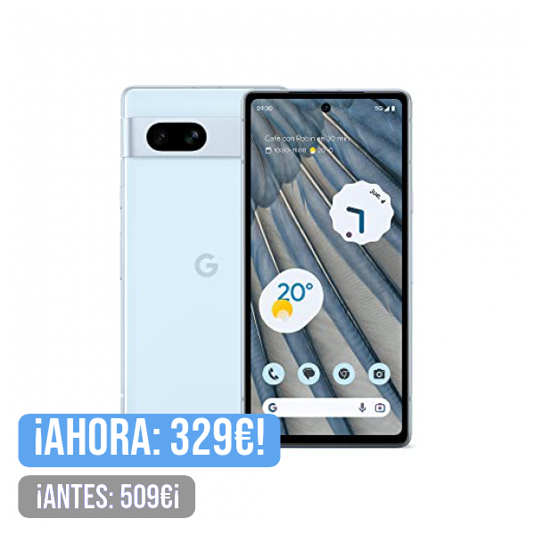 Google Pixel 7a - Smartphone 5G Android Libre con Lente Gran Angular y batería de 24 Horas de duración - Azul Claro