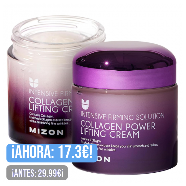 [Mizon] Crema Power Lifting de Colágeno (75ml) Hidratante Intensivo con 75% de Extracto de Colágeno Marino, Cosmético Coreano (Collagen Power Lifting Cream)