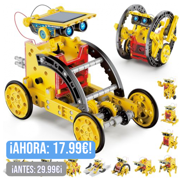 Hot Bee Kit Solar Robot, Robot Juguetes Niños 7-12 Años, Regalo Niño 7-12 Años, Juegos para Niños 7 8 9 10 11 12 Años, Construcciones para Niños, Experimentos Niños