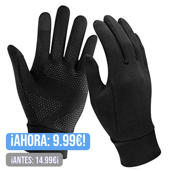 Unigear Guantes Running Correr Pantalla Táctil Guantes Primera Capa para Actividades al Aire Libre Senderismo,Corriendo,Senderismo,Viajes,Carrera,Ciclismo, Otoño e Invierno