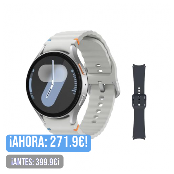 Samsung Galaxy Watch7 4G LTE + Correa - Smartwatch 44mm, Control de Salud, Seguimiento Deportivo, Gris (Versión Española)