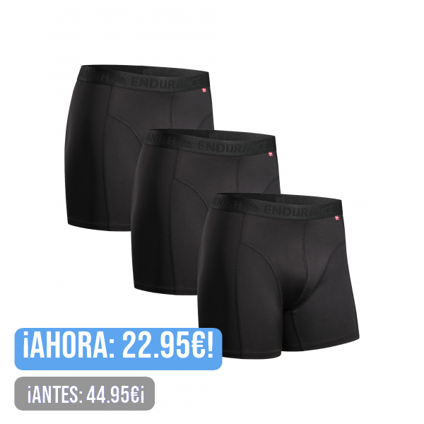 DANISH ENDURANCE Calzoncillos Deportivos, Bóxers para Hombre Ajustados, Transpirables y Sin Etiquetas, 3 Pack