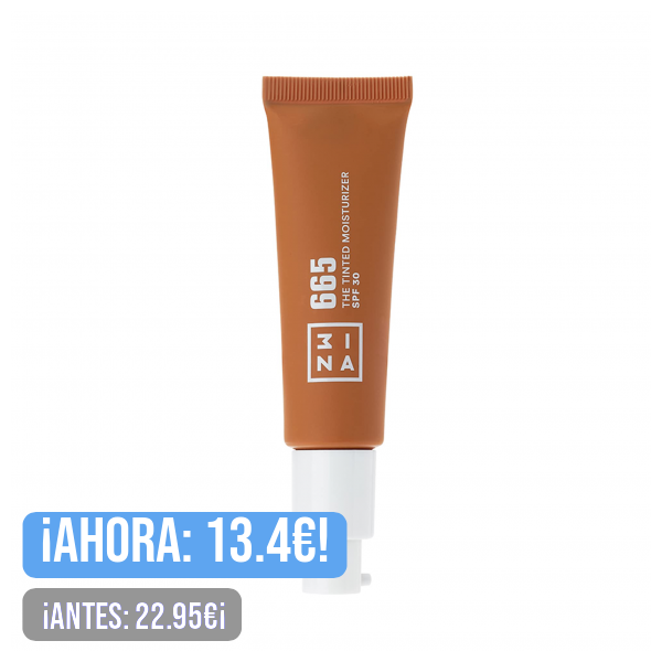 3INA MAKEUP - The Tinted Moisturizer SPF30 665 - Base de Maquillaje Marrón cálido - BB Cream con Protección Solar SPF30 y Acido Hialurónico - Base para Todo tipo de Pieles - Vegan - Cruelty Free