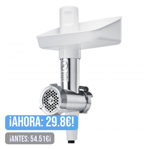 Bosch - Picadora de carne, Accesorio MUM Serie 2, Blanco y Acero, MUZS2FWW