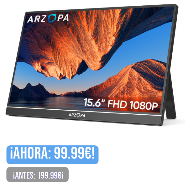 ARZOPA Monitor portátil, Monitor portátil IPS FHD de 15,6