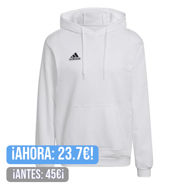 adidas Ent22 Hoody Sudadera con capucha, White/Black, XXL Hombre