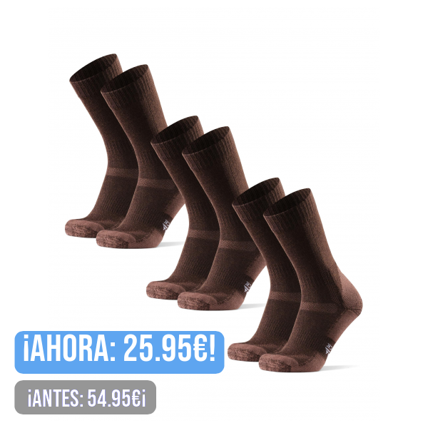 DANISH ENDURANCE Calcetines Antiampollas Senderismo de Lana Merino, Unisex, 3 Pack - Calcetines Senderismo Hombre y Mujer, Trekking