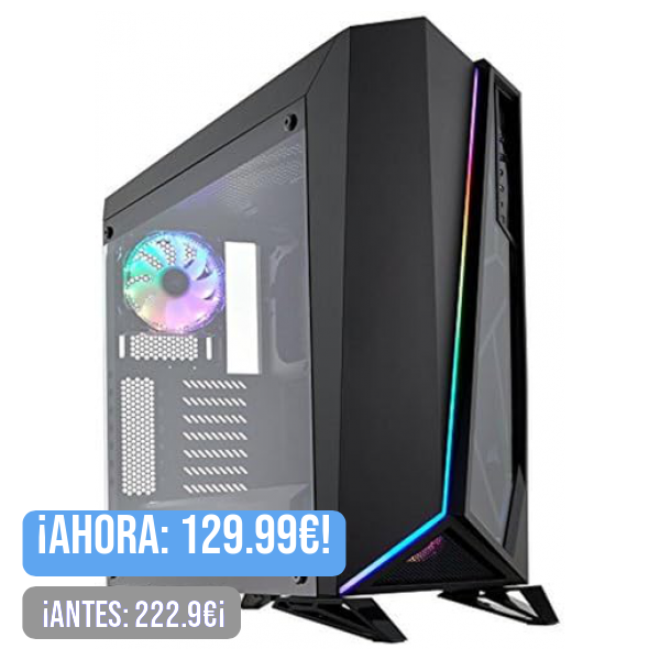 Corsair Carbide Spec-Omega RGB - Chasis semitorre para Juegos, con Cristal Templado, Color Negro (CC-9011140-WW)