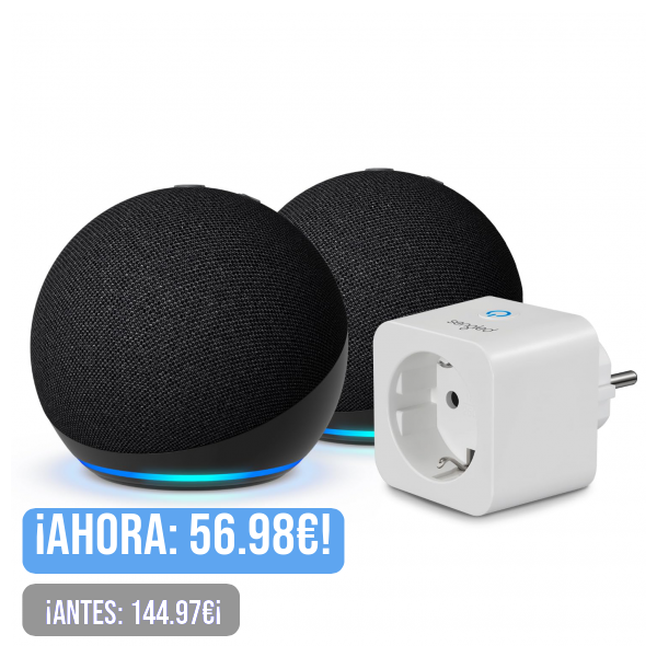 Echo Dot (5.ª generación) | Antracita, pack de 2 + Sengled Smart Plug, compatible con Alexa - Kit de inicio de Hogar digital