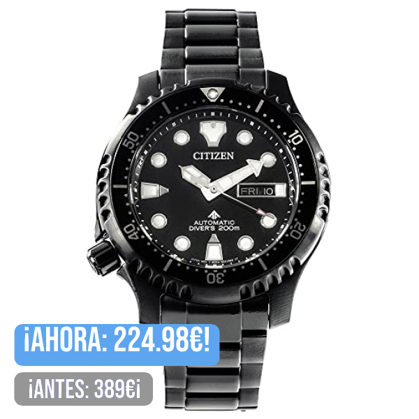 Citizen Reloj Analógico para Hombres de Automático con Correa en Acero Inoxidable NY0145-86EE