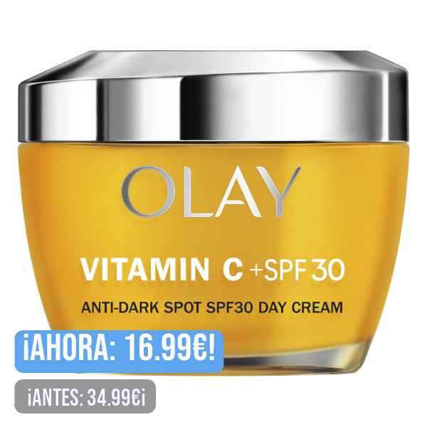 Olay Vitamin C Crema De Día Hidratante Con SPF 30, Con Vitamina C Y Niacinamida, Antimanchas, Para Una Piel Más Luminosa Y Un Tono Más Uniforme 50ml